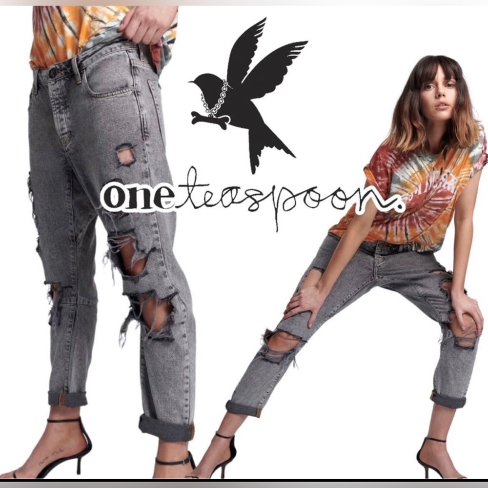 One By One Teaspoon Trashed Freebirds Jeans
